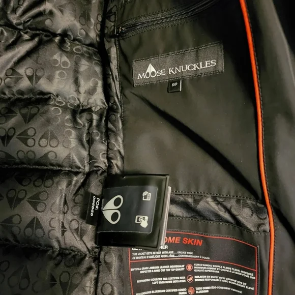 Mens Mens MOOSE KNUCKLE leather down Motorcyle Jacket - Picture 6 of 9